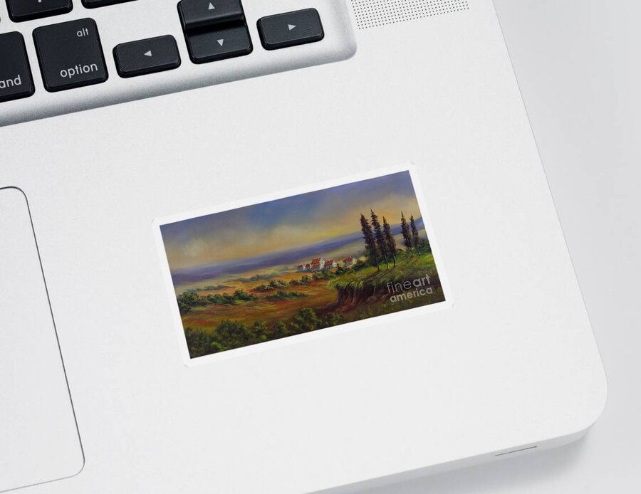 Tuscany Painting Sticker featuring the painting Tuscany at Dusk by Charlotte Blanchard