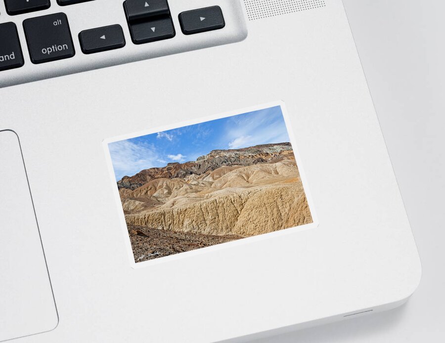 Arid Climate Sticker featuring the photograph Twenty Mule Team Canyon by Jeff Goulden
