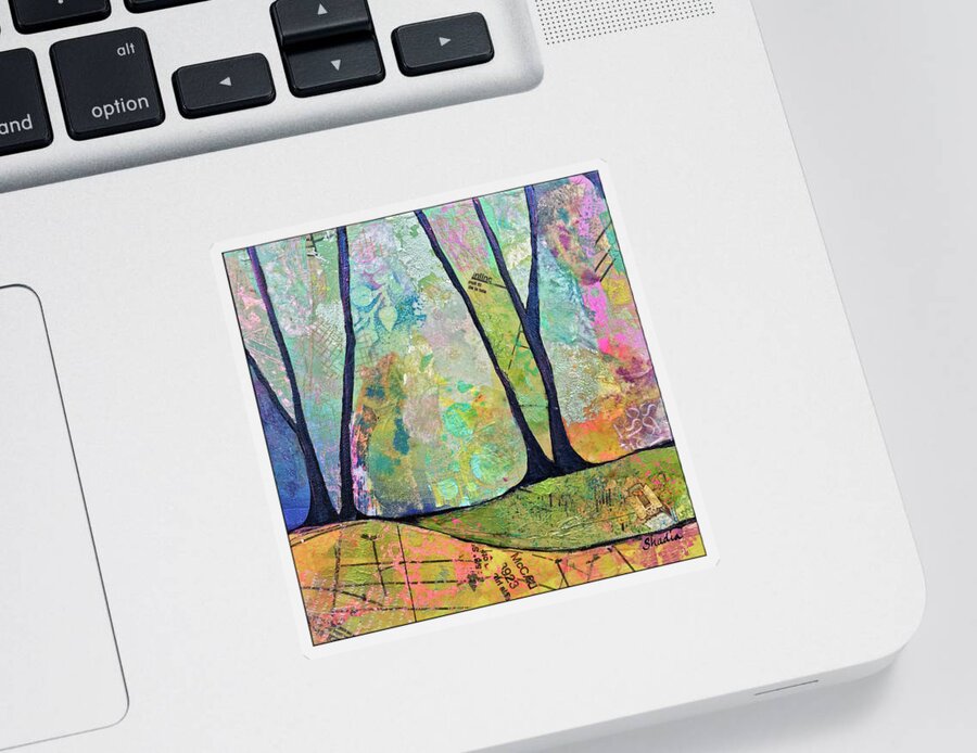 Fall Sticker featuring the painting Twilight I by Shadia Derbyshire