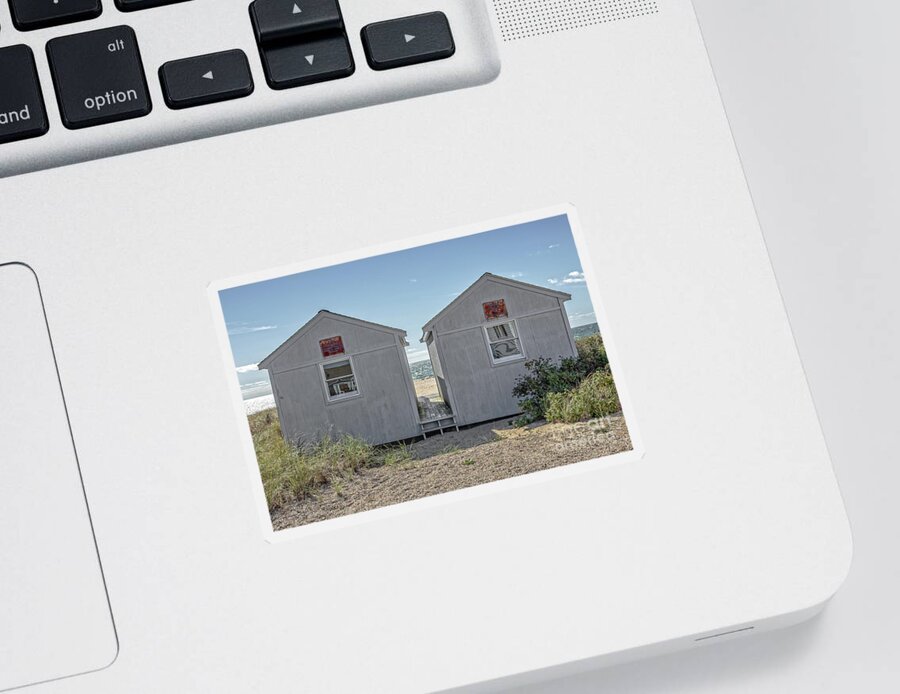 Cottage Sticker featuring the photograph Twin Beach Cottages Cape Cod by Edward Fielding