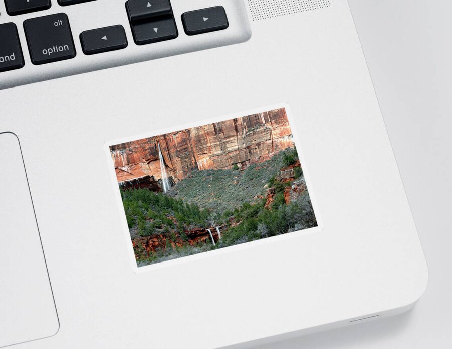 Twin Sticker featuring the photograph Twin Falls by Nicholas Blackwell
