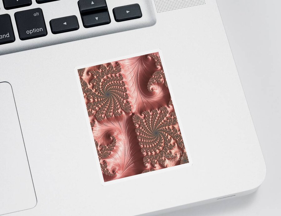 Fractal Sticker featuring the digital art Twisted Coral by Elaine Teague