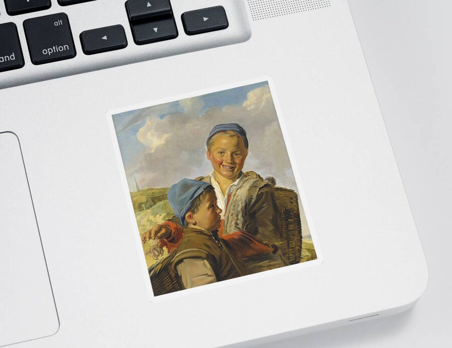 Frans Hals Sticker featuring the painting Two Fisherboys by Frans Hals