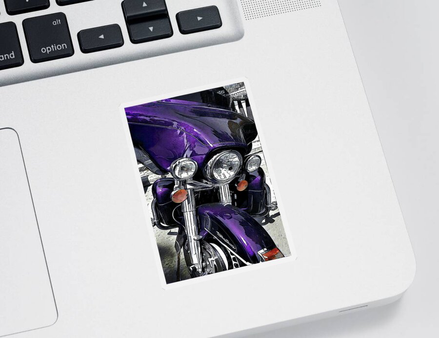 Motorcycle Sticker featuring the digital art Ultra Purple by David Manlove