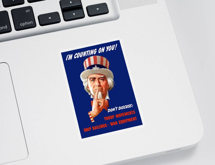Uncle Sam Sticker featuring the painting Uncle Sam - I'm Counting on You by War Is Hell Store