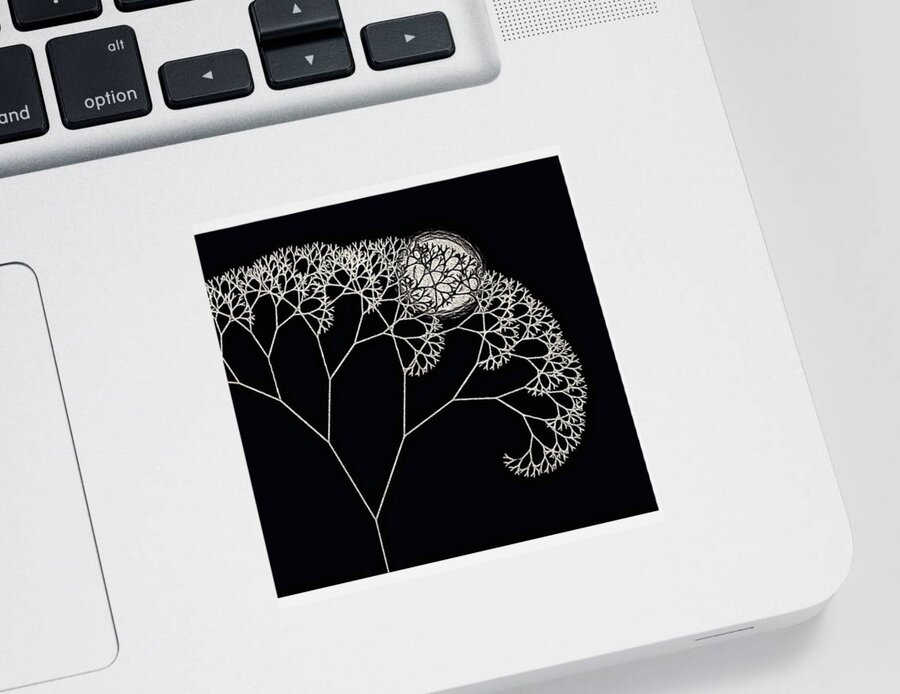 Abstract Fractal Tree Sticker featuring the painting Under a Pearl Moon by Susan Maxwell Schmidt