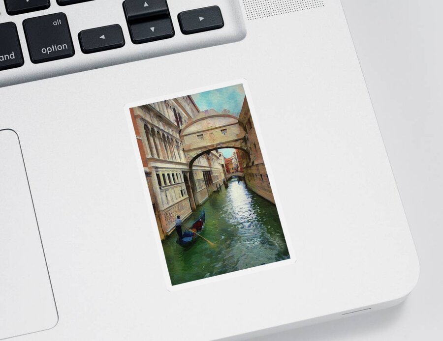 Bridge Of Sighs Sticker featuring the painting Under the Bridge of Sighs by Jeffrey Kolker