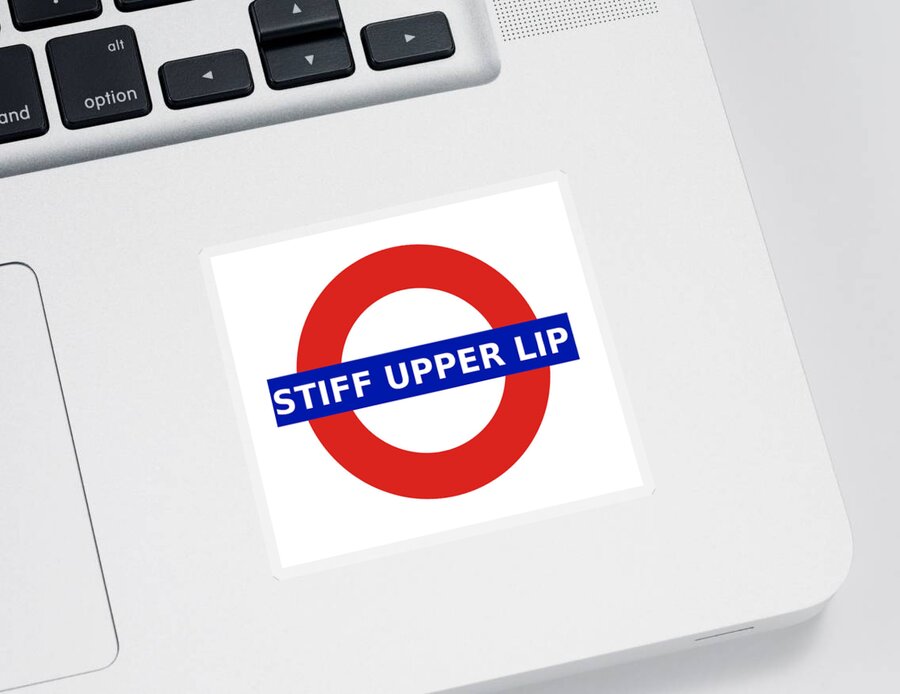 Richard Reeve Sticker featuring the digital art United Britain - Stiff Upper Lip by Richard Reeve