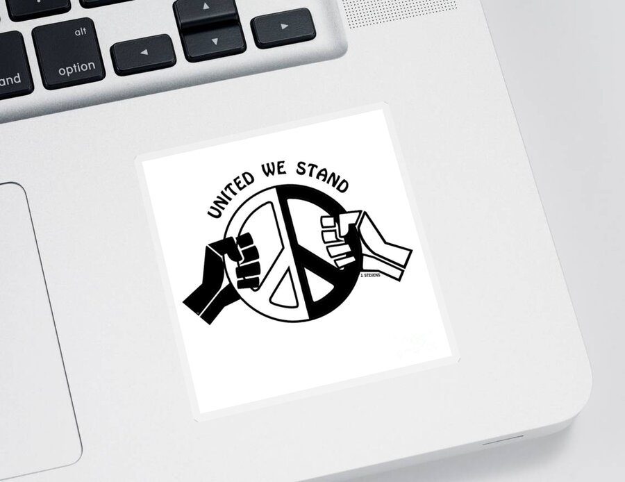 Protest Art Sticker featuring the drawing United We Stand by Joseph J Stevens