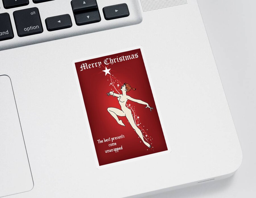 Christmas Sticker featuring the digital art Unwrapped Presents by John Haldane
