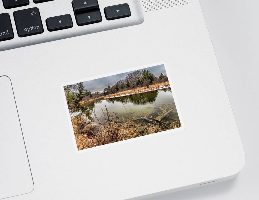 River Reflections Sticker featuring the photograph Up North is my Happy place by Joe Holley