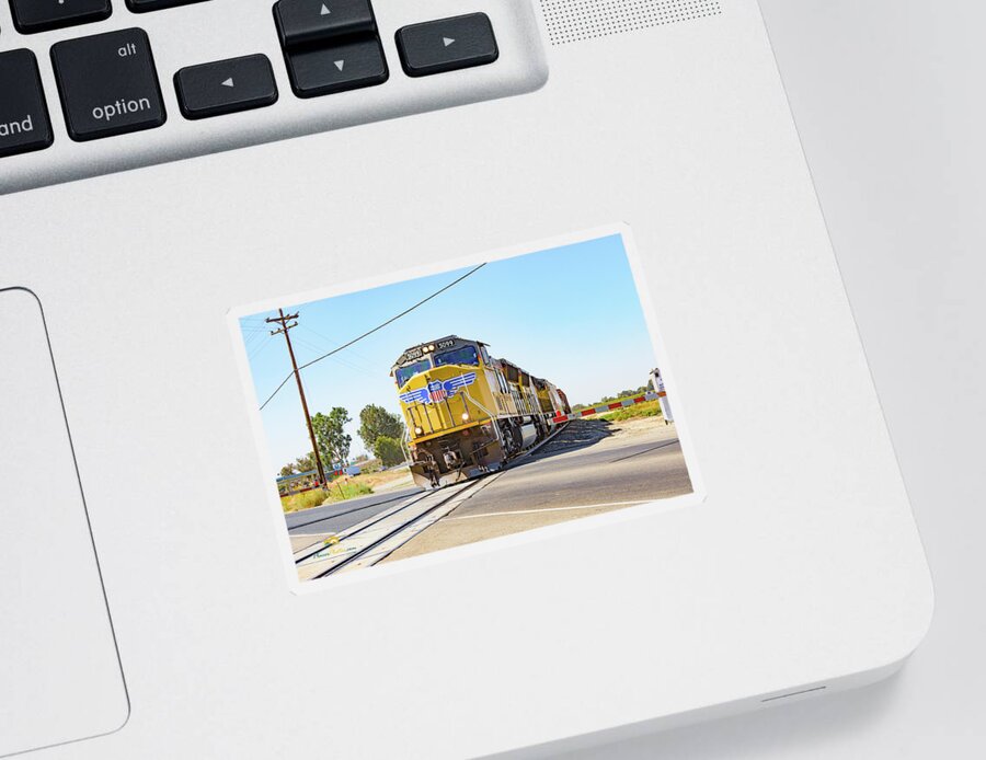 Freight Trains Sticker featuring the photograph Up5099 by Jim Thompson