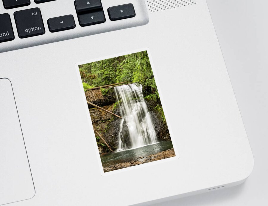 Silver Creek Falls Sticker featuring the photograph Upper North Silver Falls Vertical by Mary Jo Allen