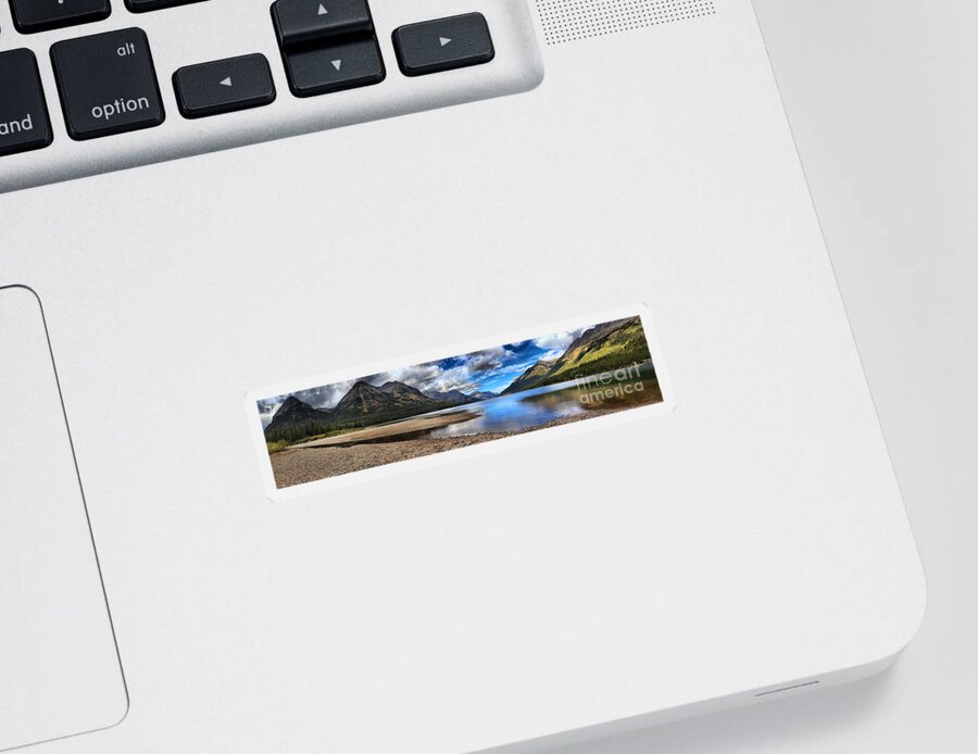 Goat Haunt Sticker featuring the photograph Upper Waterton Panoramic Reflections by Adam Jewell