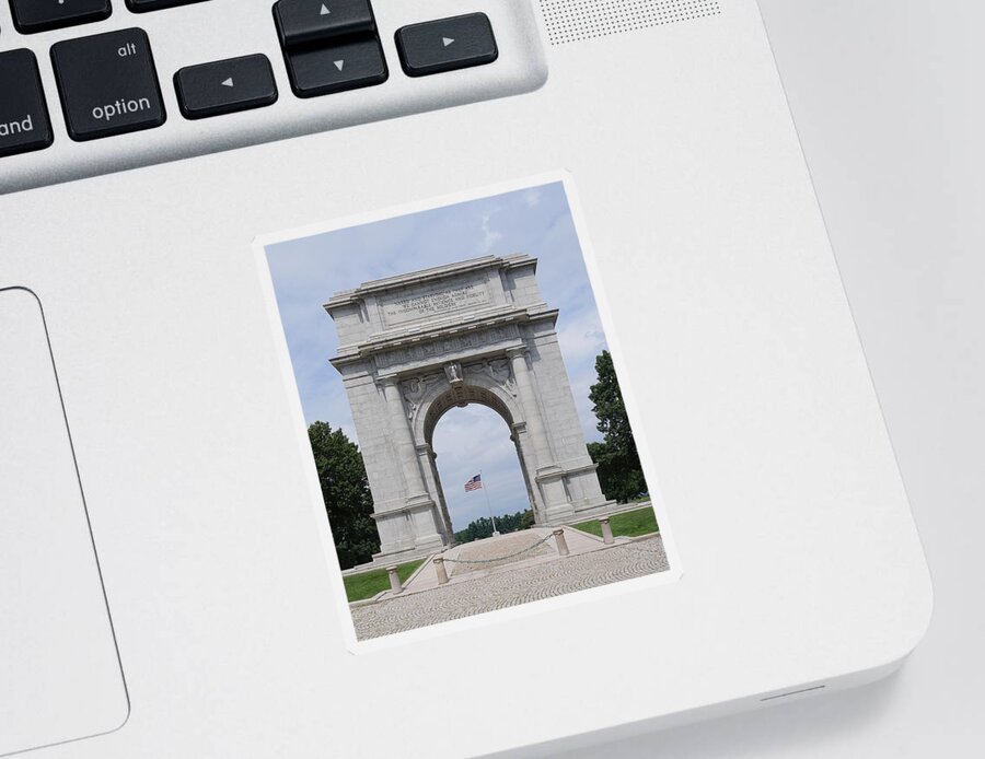 Richard Reeve Sticker featuring the photograph Valley Forge - National Memorial Arch by Richard Reeve