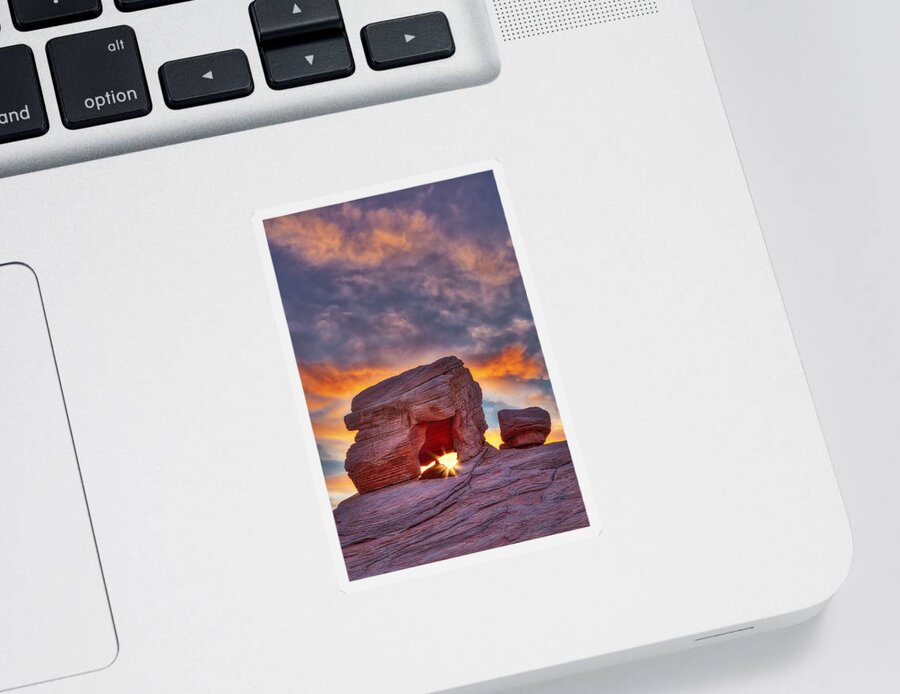 Valley Of Fire Sticker featuring the photograph Valley Of Fire Rock Formations by Susan Candelario