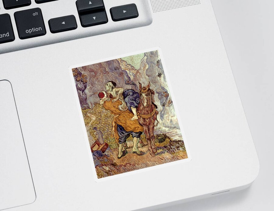 1890 Sticker featuring the painting Samaritan, 1890 by Vincent Van Gogh