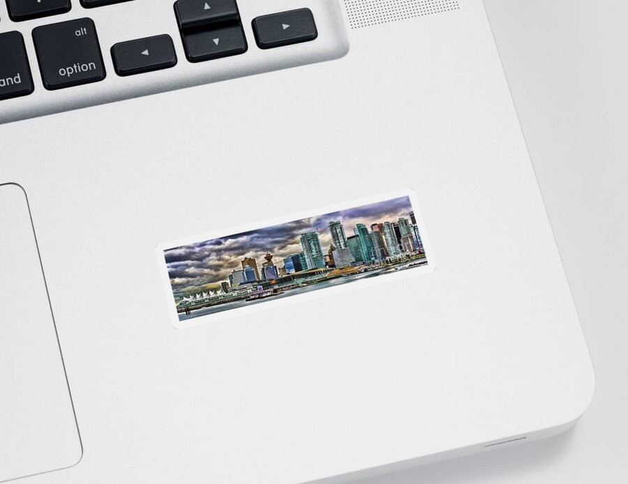 Vancouver Sticker featuring the photograph Vancouver Skyline HDR by Randy Harris