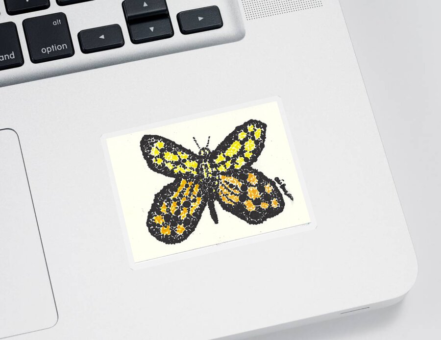 Butterfly Sticker featuring the drawing Vanya by Ali Baucom