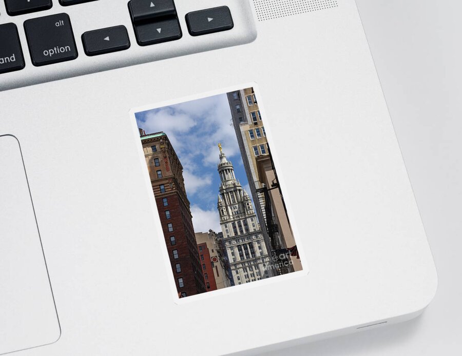 Manhattan Sticker featuring the photograph Veiw Of City Hall by Judy Wolinsky