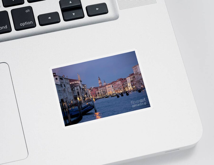 Venice Sticker featuring the photograph Venice Blue Hour 2 by Heiko Koehrer-Wagner