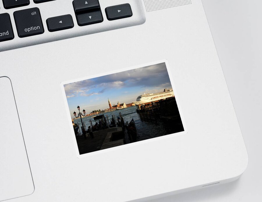 Venice Sticker featuring the photograph Venice Cruise Ship by Andrew Fare