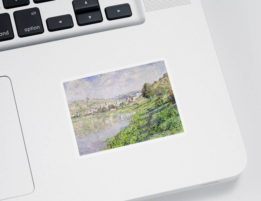 Vetheuil Sticker featuring the painting Vetheuil by Claude Monet