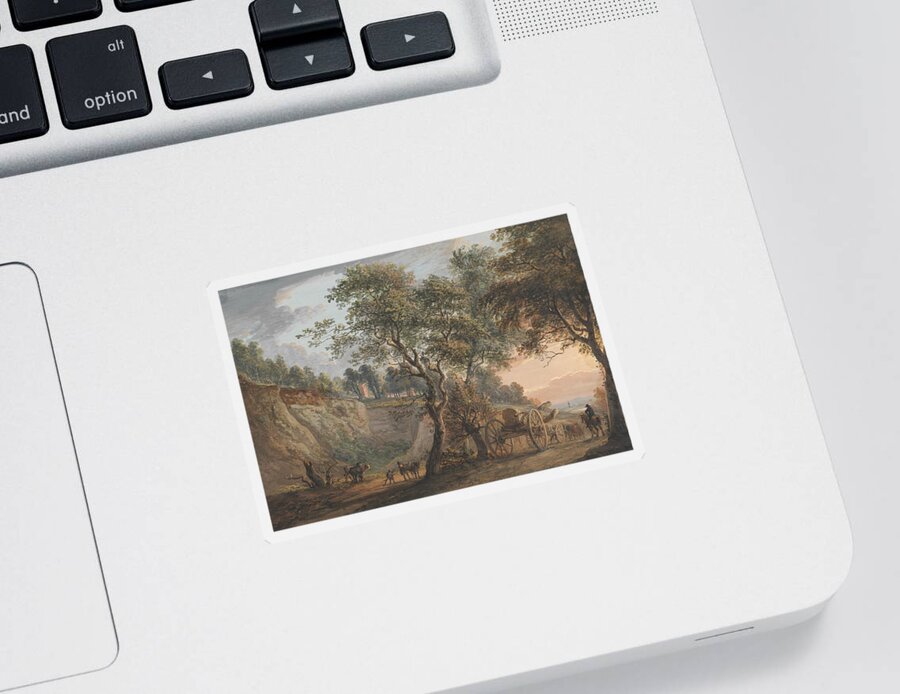 Paul Sandby Sticker featuring the painting View at Charlton, Kent by Paul Sandby