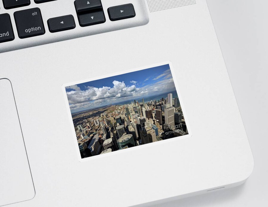 Architecture Tour Sticker featuring the photograph View From The Willis Tower Chicago by Wayne Moran