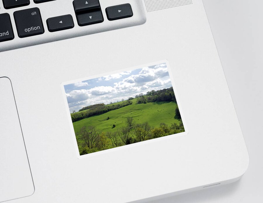 Bright Sticker featuring the photograph View South Of Thorpe In Derbyshire by Rod Johnson