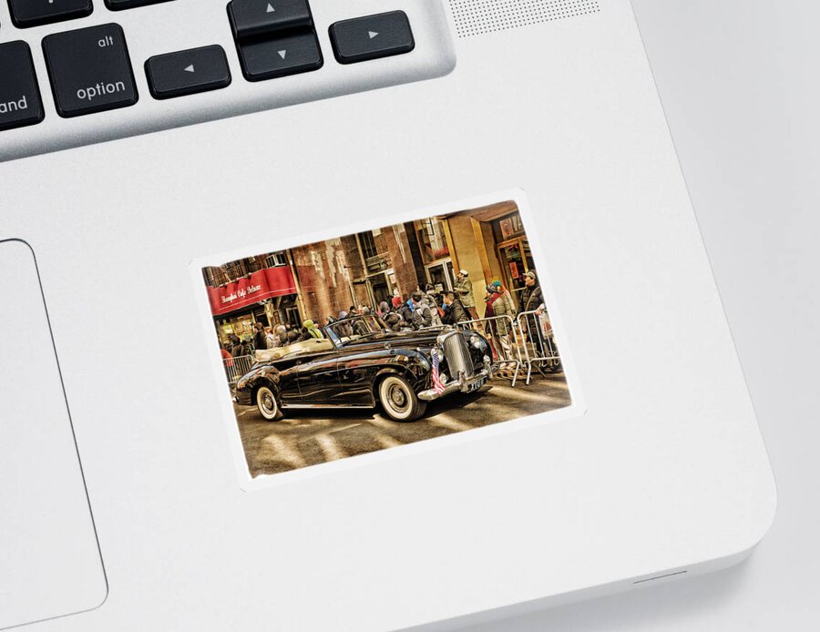 Vintage Sticker featuring the photograph Vintage Bentley Convertible by Mike Martin