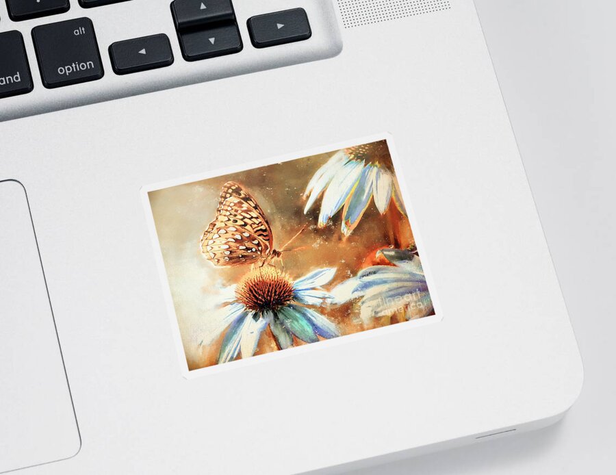 Butterfly Sticker featuring the photograph Vintage Butterfly Print by Tina LeCour