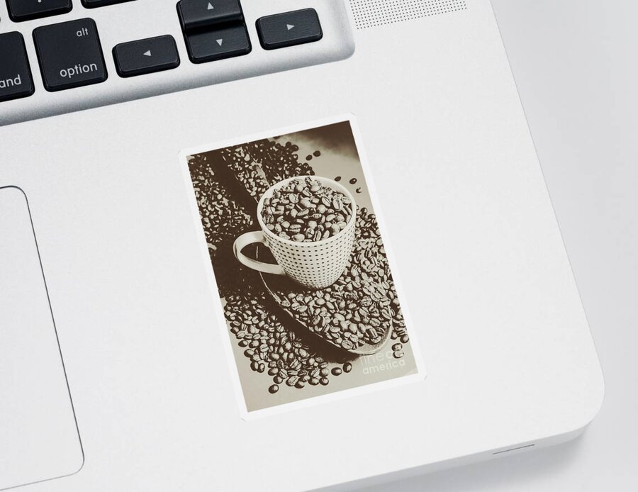 Classic Sticker featuring the photograph Vintage coffee art. Stimulant by Jorgo Photography