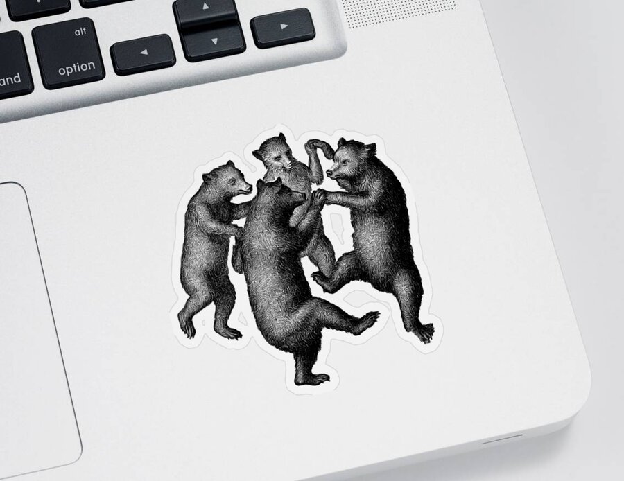 More From Edward Fielding Sticker featuring the drawing Vintage Dancing Bears by Edward Fielding