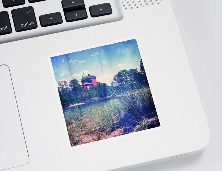 Photography Sticker featuring the photograph Vintage Great Lakes Lighthouse by Phil Perkins