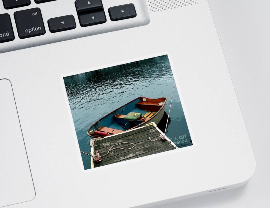 Vintage Sticker featuring the photograph Vintage Rowboat by Susan Vineyard