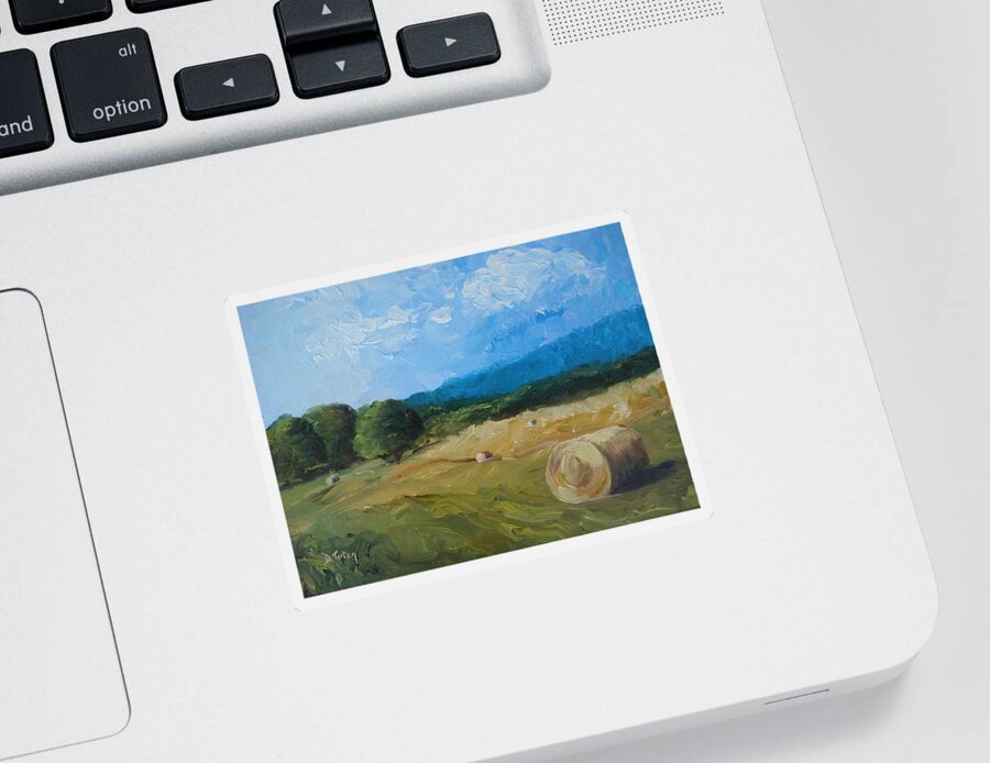 Hay Sticker featuring the painting Virginia Hay Bales II by Donna Tuten