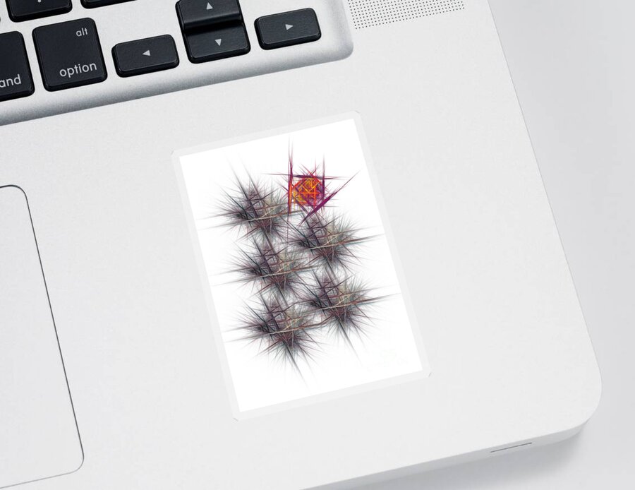 Virus Sticker featuring the digital art Virus abstract art by Justyna Jaszke JBJart