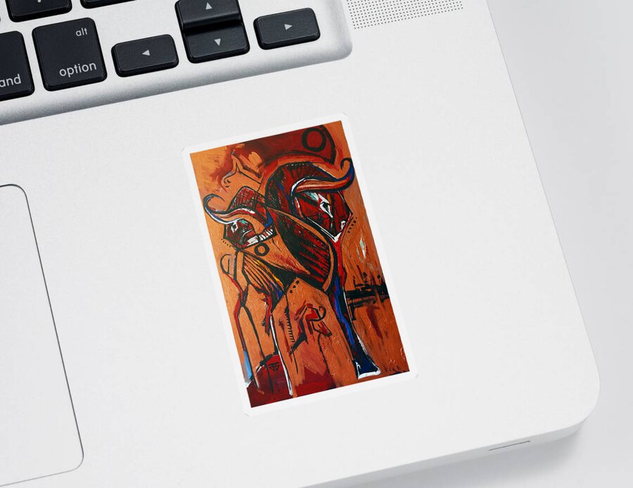  Sticker featuring the painting Vitality by John Gholson