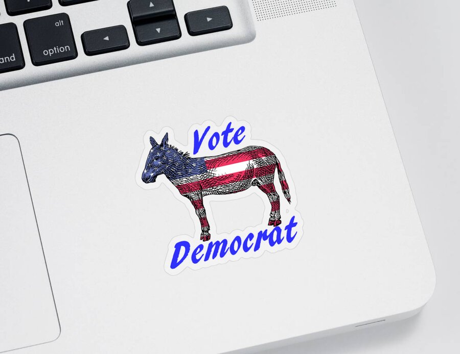 Vote Sticker featuring the mixed media Vote Democrat by Movie Poster Prints
