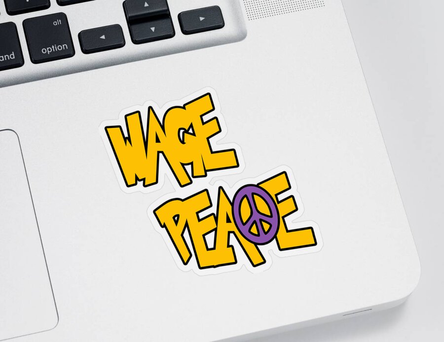 Wage Peace Sticker featuring the digital art Wage Peace by David G Paul