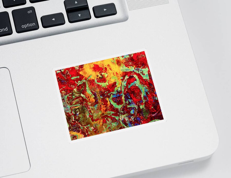 Abstract Sticker featuring the painting Walking In The Garden by Natalie Holland
