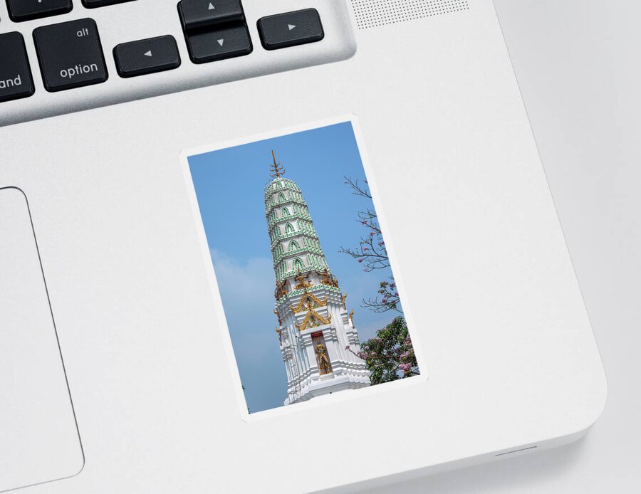 Scenic Sticker featuring the photograph Wat Apson Sawan Phra Chedi Pinnacle DTHB1920 by Gerry Gantt