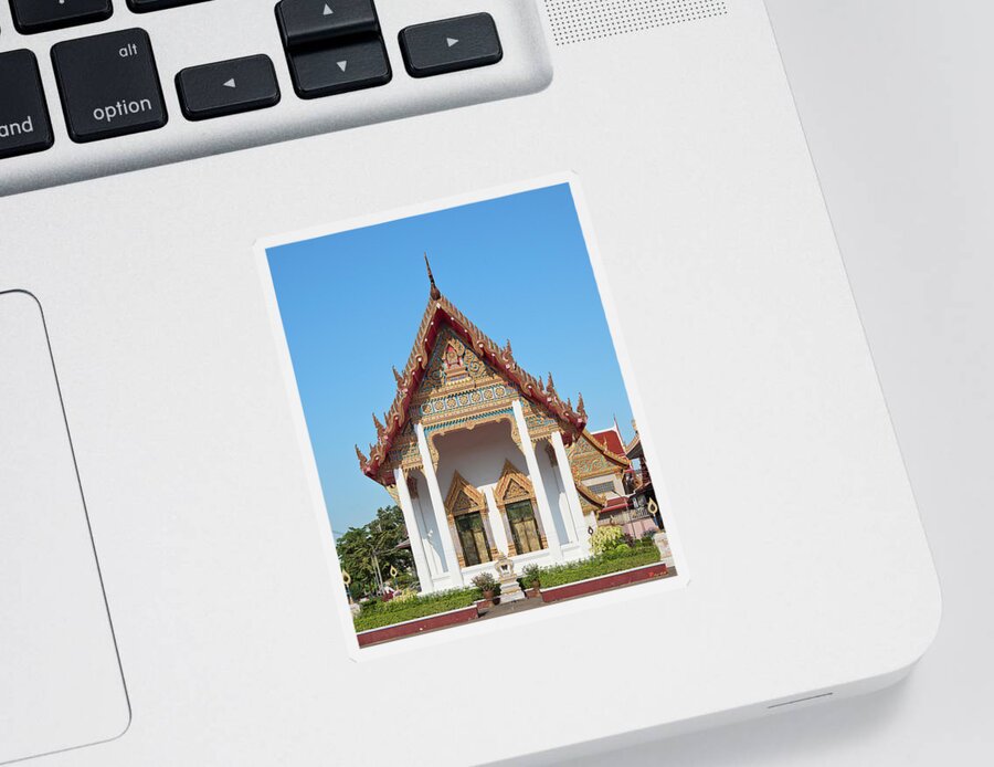 Scenic Sticker featuring the photograph Wat Bangphratoonnok Phra Ubosot DTHB0556 by Gerry Gantt