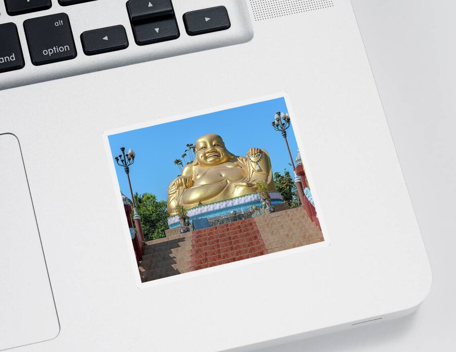 Scenic Sticker featuring the photograph Wat Piyaram Wealth Luck Buddha Shrine DTHCM1233 by Gerry Gantt