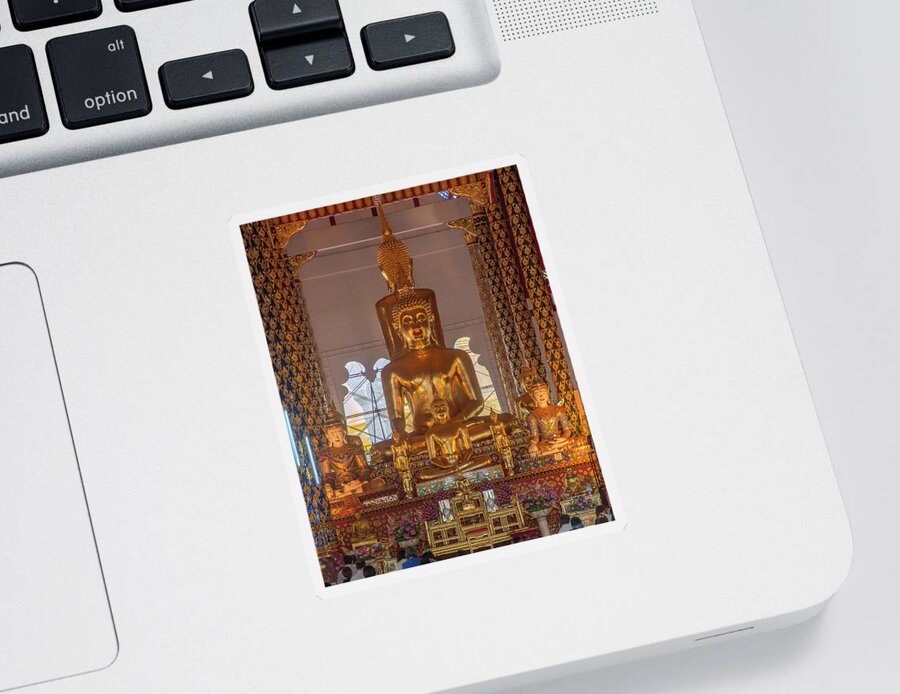 Scenic Sticker featuring the photograph Wat Suan Dok Wihan Luang Buddha Images DTHCM0952 by Gerry Gantt
