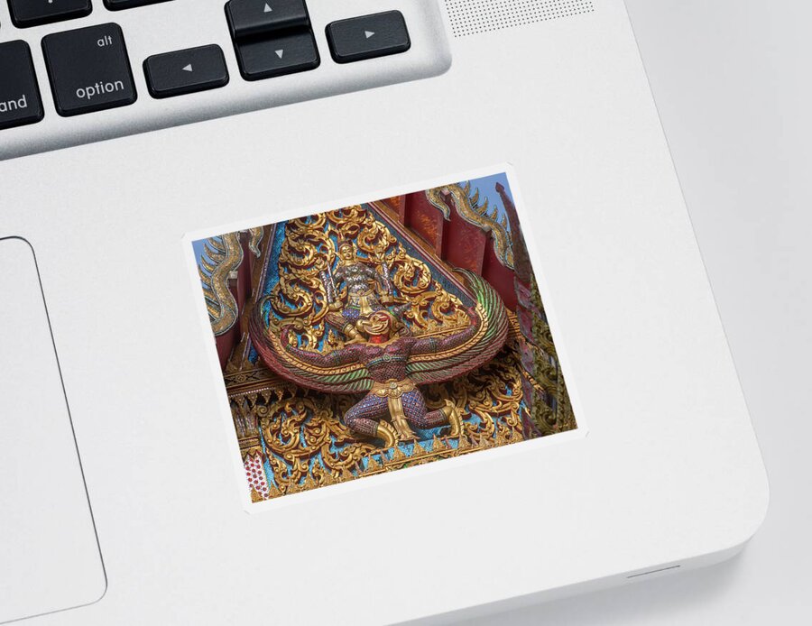 Temple Sticker featuring the photograph Wat Subannimit Phra Ubosot Gable DTHCP0006 by Gerry Gantt