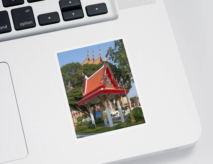 Temple Sticker featuring the photograph Wat Woranat Bonphot Bell Pavilion DTHNS0031 by Gerry Gantt