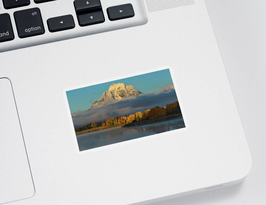 Mount Moran Sticker featuring the photograph Watching Light Dispel Darkness by Yeates Photography