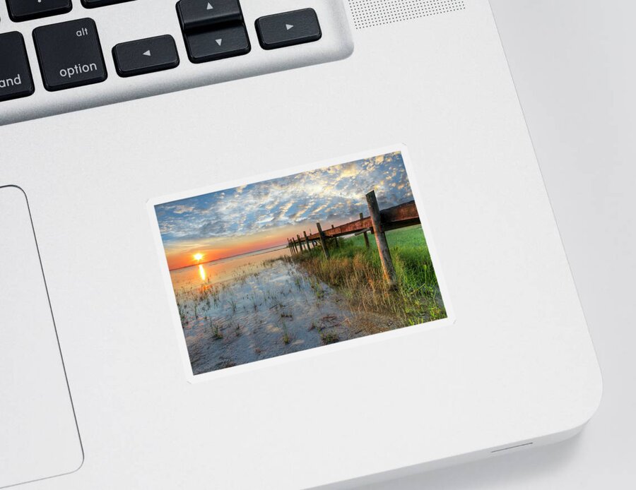 Clouds Sticker featuring the photograph Watching the Sun Rise by Debra and Dave Vanderlaan